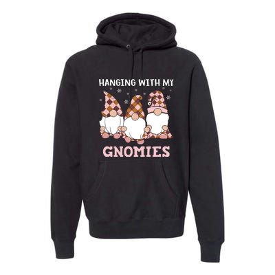 Christmas Hanging With Gnomies Gnome Pink Leopard Premium Hoodie