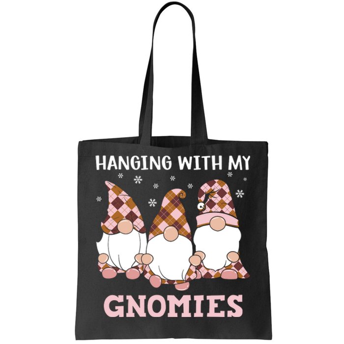 Christmas Hanging With Gnomies Gnome Pink Leopard Tote Bag