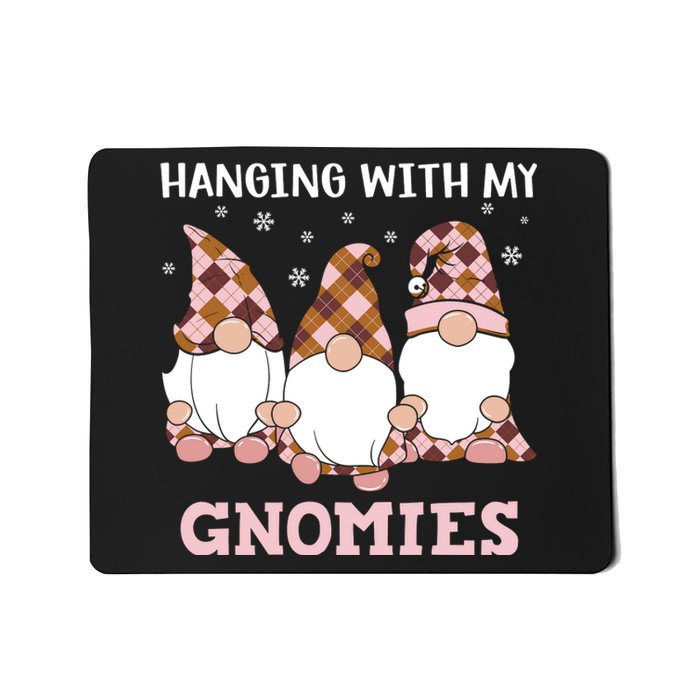 Christmas Hanging With Gnomies Gnome Pink Leopard Mousepad