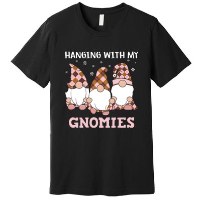 Christmas Hanging With Gnomies Gnome Pink Leopard Premium T-Shirt