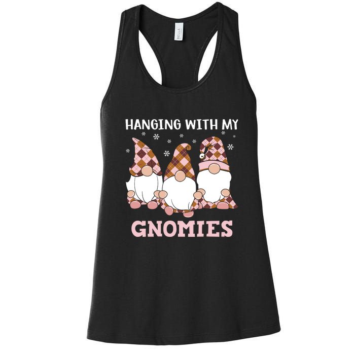 Christmas Hanging With Gnomies Gnome Pink Leopard Women's Racerback Tank