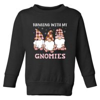 Christmas Hanging With Gnomies Gnome Pink Leopard Toddler Sweatshirt