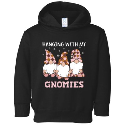 Christmas Hanging With Gnomies Gnome Pink Leopard Toddler Hoodie