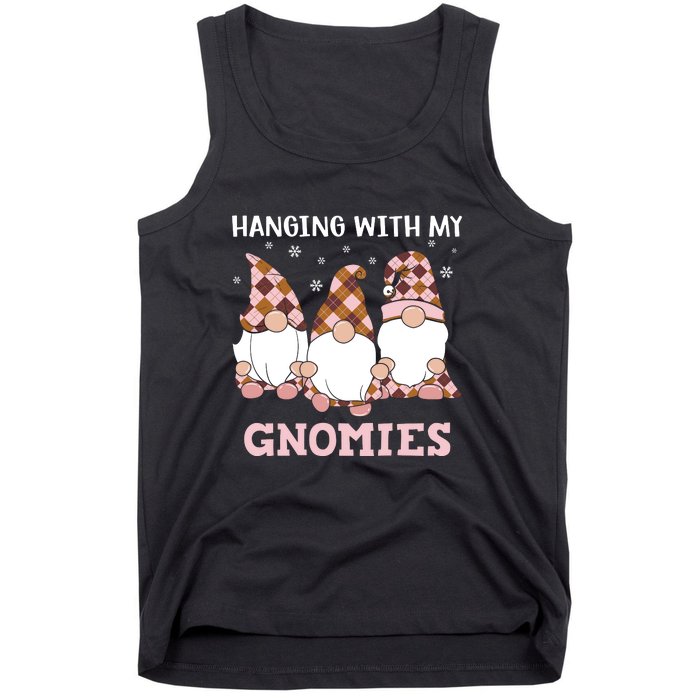 Christmas Hanging With Gnomies Gnome Pink Leopard Tank Top