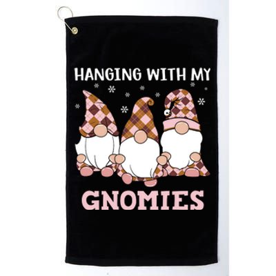 Christmas Hanging With Gnomies Gnome Pink Leopard Platinum Collection Golf Towel