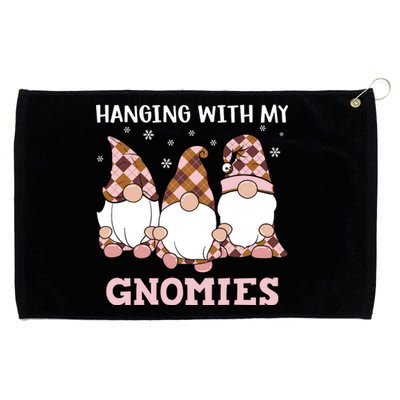 Christmas Hanging With Gnomies Gnome Pink Leopard Grommeted Golf Towel