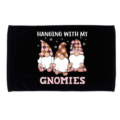 Christmas Hanging With Gnomies Gnome Pink Leopard Microfiber Hand Towel