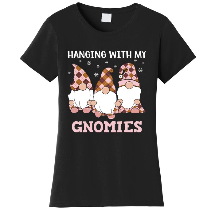 Christmas Hanging With Gnomies Gnome Pink Leopard Women's T-Shirt