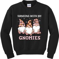 Christmas Hanging With Gnomies Gnome Pink Leopard Kids Sweatshirt