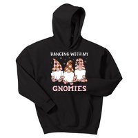 Christmas Hanging With Gnomies Gnome Pink Leopard Kids Hoodie