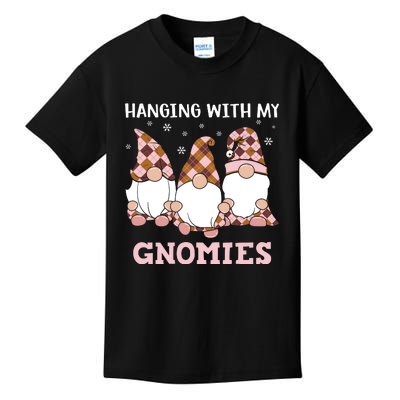 Christmas Hanging With Gnomies Gnome Pink Leopard Kids T-Shirt