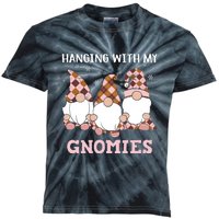 Christmas Hanging With Gnomies Gnome Pink Leopard Kids Tie-Dye T-Shirt