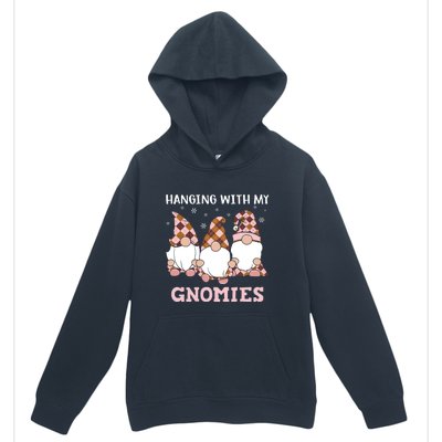 Christmas Hanging With Gnomies Gnome Pink Leopard Urban Pullover Hoodie