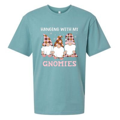 Christmas Hanging With Gnomies Gnome Pink Leopard Sueded Cloud Jersey T-Shirt