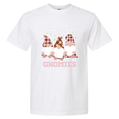 Christmas Hanging With Gnomies Gnome Pink Leopard Garment-Dyed Heavyweight T-Shirt