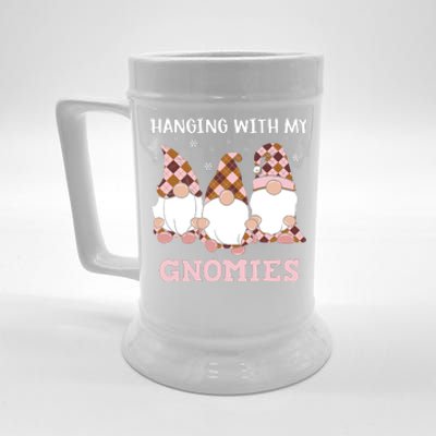 Christmas Hanging With Gnomies Gnome Pink Leopard Beer Stein