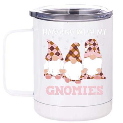 Christmas Hanging With Gnomies Gnome Pink Leopard 12 oz Stainless Steel Tumbler Cup