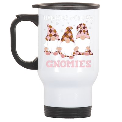 Christmas Hanging With Gnomies Gnome Pink Leopard Stainless Steel Travel Mug