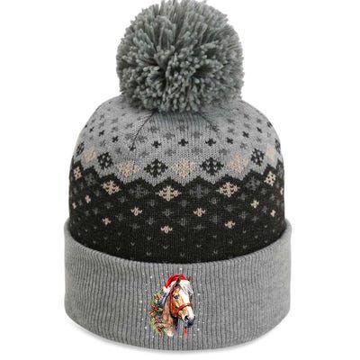 Christmas Horse With Holly Santa Hat Western Xmas Holiday Gift The Baniff Cuffed Pom Beanie