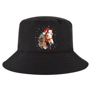 Christmas Horse With Holly Santa Hat Western Xmas Holiday Gift Cool Comfort Performance Bucket Hat