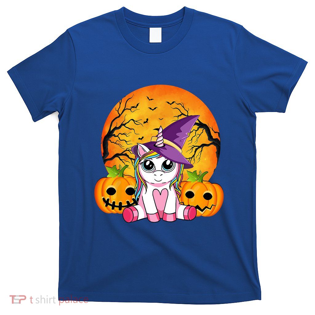 Cute Halloween Witchy Unicorn Pumpink Halloween Gift T-Shirt