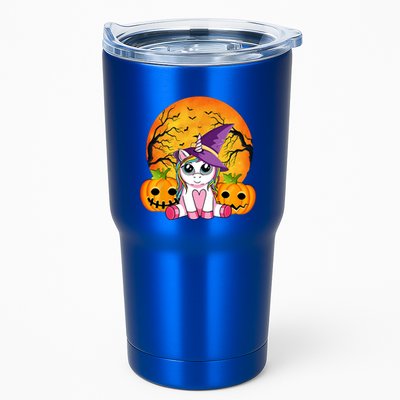 Cute Halloween Witchy Unicorn Pumpink Halloween Gift Tumbler