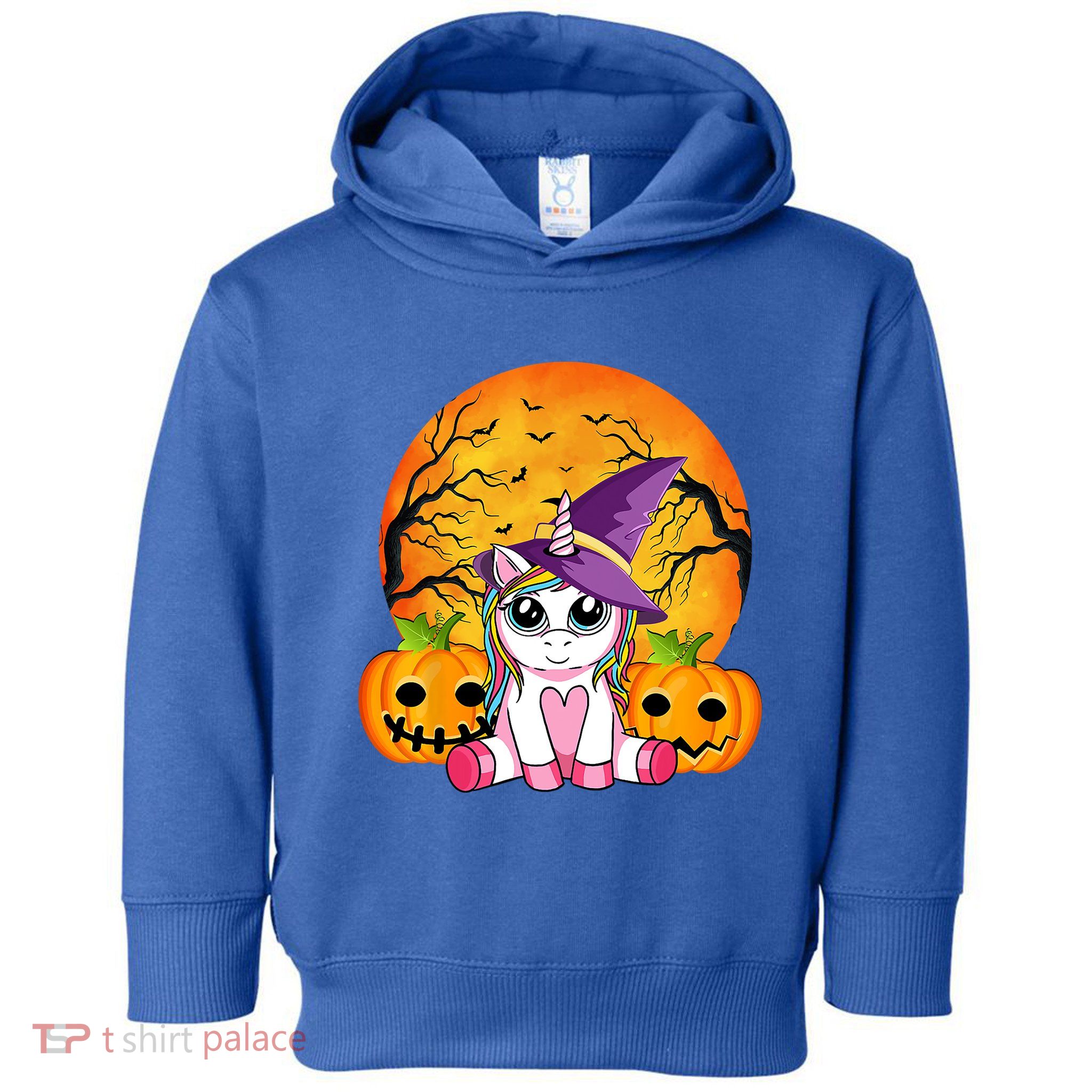 Cute Halloween Witchy Unicorn Pumpink Halloween Gift Toddler Hoodie