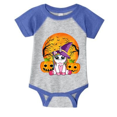 Cute Halloween Witchy Unicorn Pumpink Halloween Gift Infant Baby Jersey Bodysuit