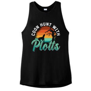 Coon Hunt With Plotts Treeing Walker Animal Lover Coonhound Ladies PosiCharge Tri-Blend Wicking Tank