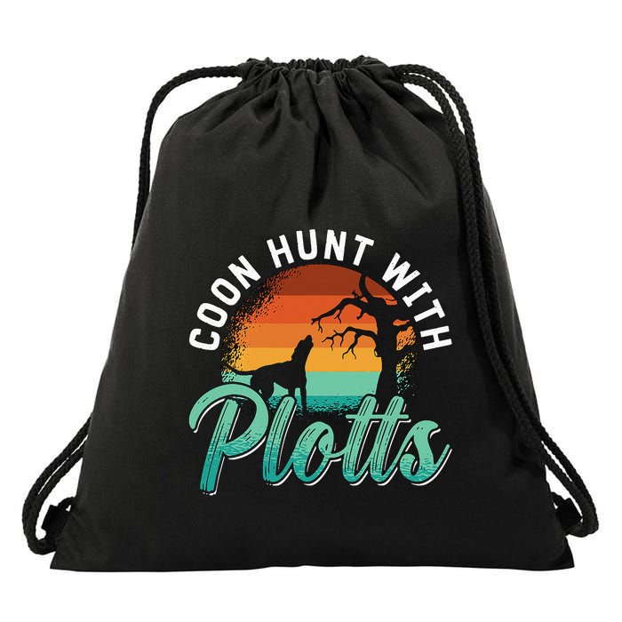 Coon Hunt With Plotts Treeing Walker Animal Lover Coonhound Drawstring Bag