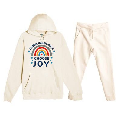 Choose Harris Walz Choose Joy Kamala Harris And Waltz Premium Hooded Sweatsuit Set