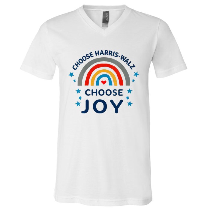 Choose Harris Walz Choose Joy Kamala Harris And Waltz V-Neck T-Shirt