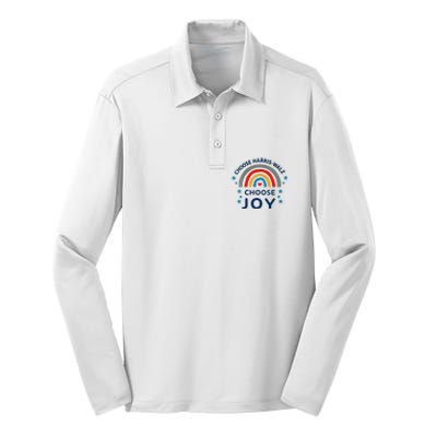 Choose Harris Walz Choose Joy Kamala Harris And Waltz Silk Touch Performance Long Sleeve Polo