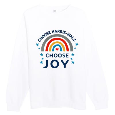 Choose Harris Walz Choose Joy Kamala Harris And Waltz Premium Crewneck Sweatshirt