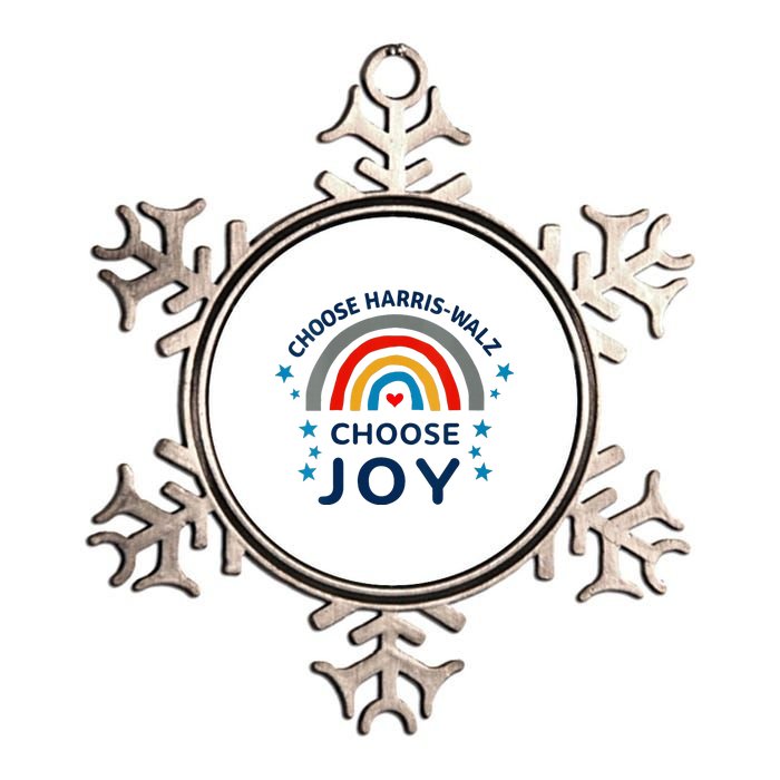 Choose Harris Walz Choose Joy Kamala Harris And Waltz Metallic Star Ornament