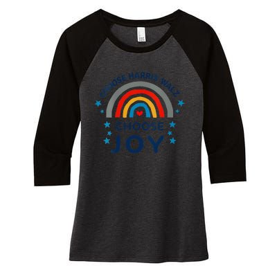 Choose Harris Walz Choose Joy Kamala Harris And Waltz Women's Tri-Blend 3/4-Sleeve Raglan Shirt