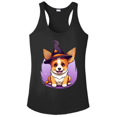 Cute Halloween Witches Hat Corgi Great Gift Ladies PosiCharge Competitor Racerback Tank