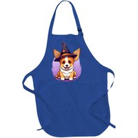 Cute Halloween Witches Hat Corgi Great Gift Full-Length Apron With Pockets