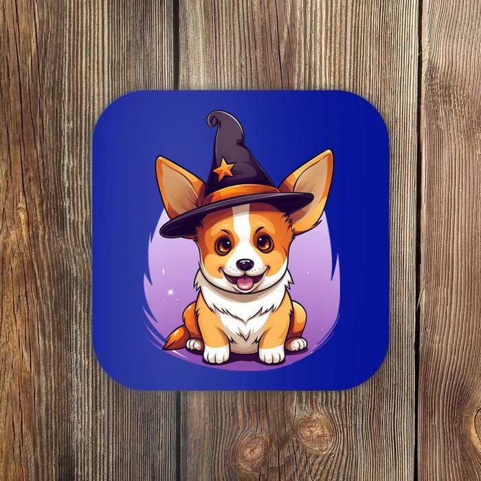 Cute Halloween Witches Hat Corgi Great Gift Coaster