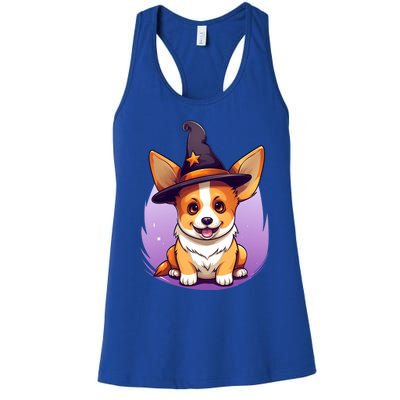 Cute Halloween Witches Hat Corgi Great Gift Women's Racerback Tank