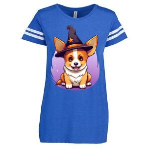 Cute Halloween Witches Hat Corgi Great Gift Enza Ladies Jersey Football T-Shirt