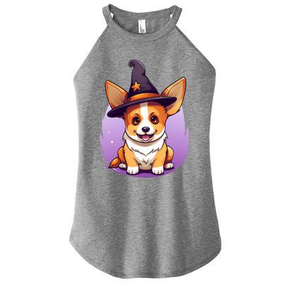 Cute Halloween Witches Hat Corgi Great Gift Women's Perfect Tri Rocker Tank