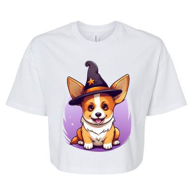 Cute Halloween Witches Hat Corgi Great Gift Bella+Canvas Jersey Crop Tee