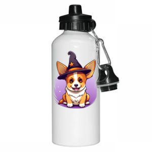 Cute Halloween Witches Hat Corgi Great Gift Aluminum Water Bottle