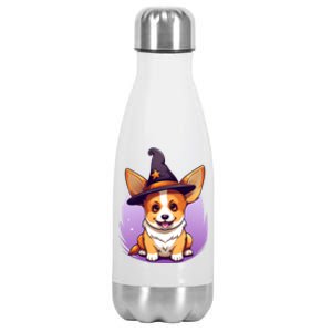 Cute Halloween Witches Hat Corgi Great Gift Stainless Steel Insulated Water Bottle