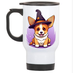 Cute Halloween Witches Hat Corgi Great Gift Stainless Steel Travel Mug