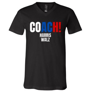 Coach Harris Walz 2024 Kamala Harris Coach Walz 2024 Coach V-Neck T-Shirt