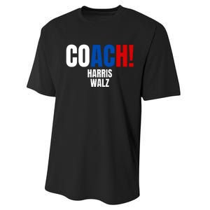 Coach Harris Walz 2024 Kamala Harris Coach Walz 2024 Coach Performance Sprint T-Shirt