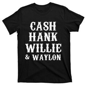 Cash Hank Willie and Waylon Country Music T-Shirt