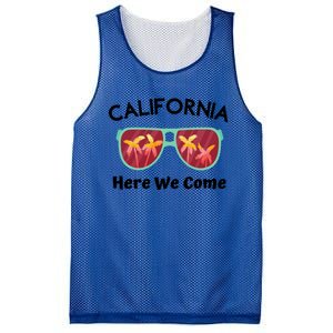 California Here We Come Vacation Road Trip Sunglasses Palm Cool Gift Mesh Reversible Basketball Jersey Tank